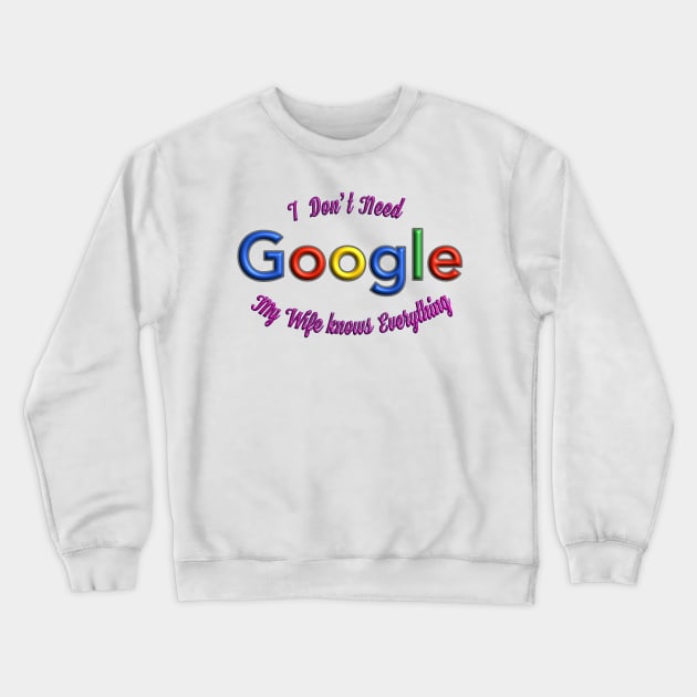 I Don’t Need Google Crewneck Sweatshirt by Aine Creative Designs